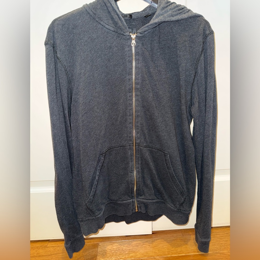 ATM Anthony Thomas Melillo Charcoal Zip-Up Sweater